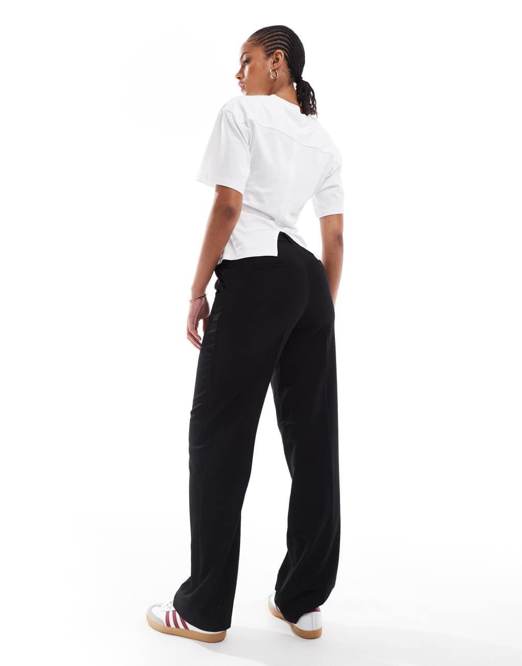 Vero Moda Tall tailored wide leg pant in black Product Image