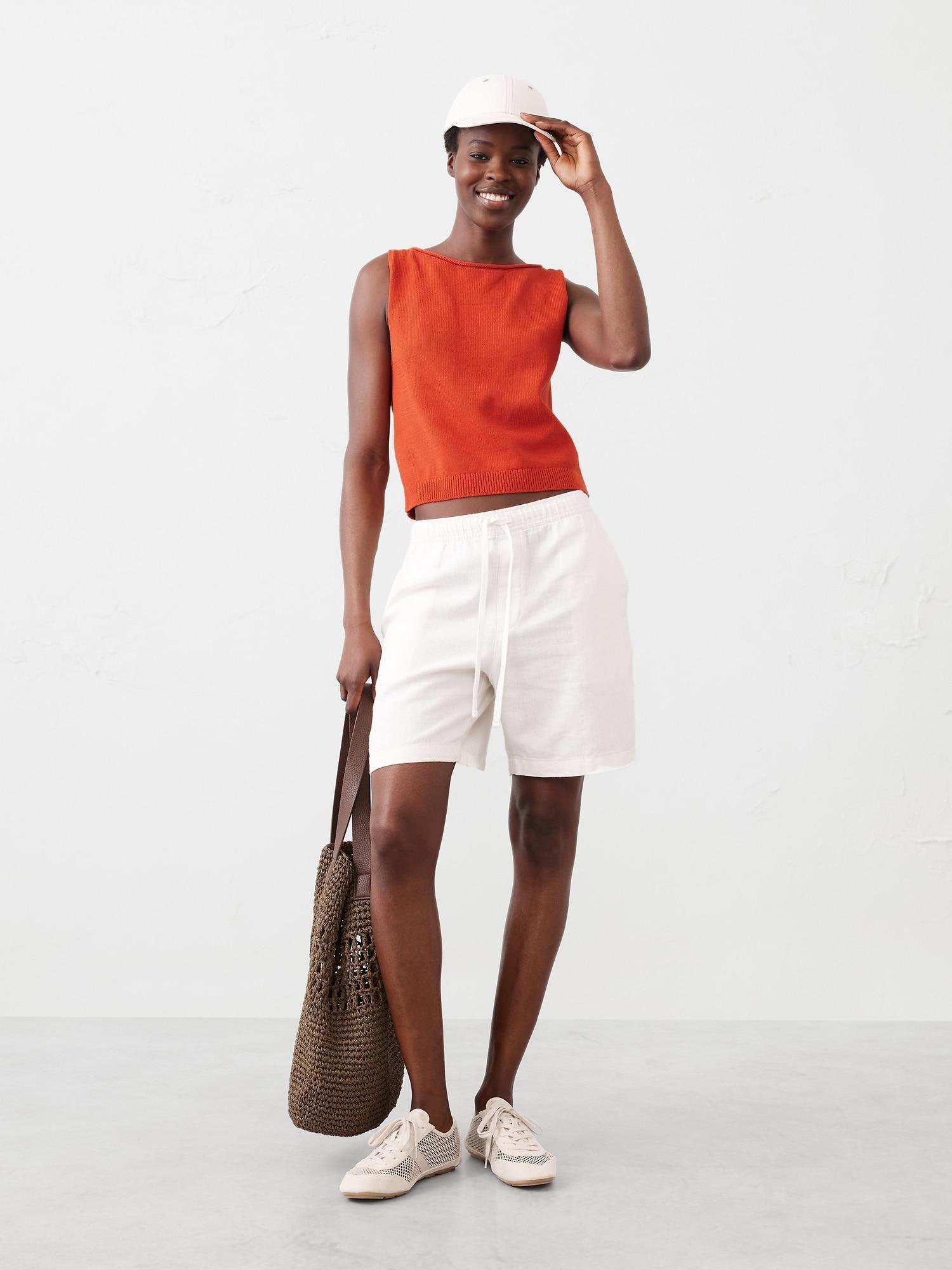 Cropped Boat-Neck Shell Product Image