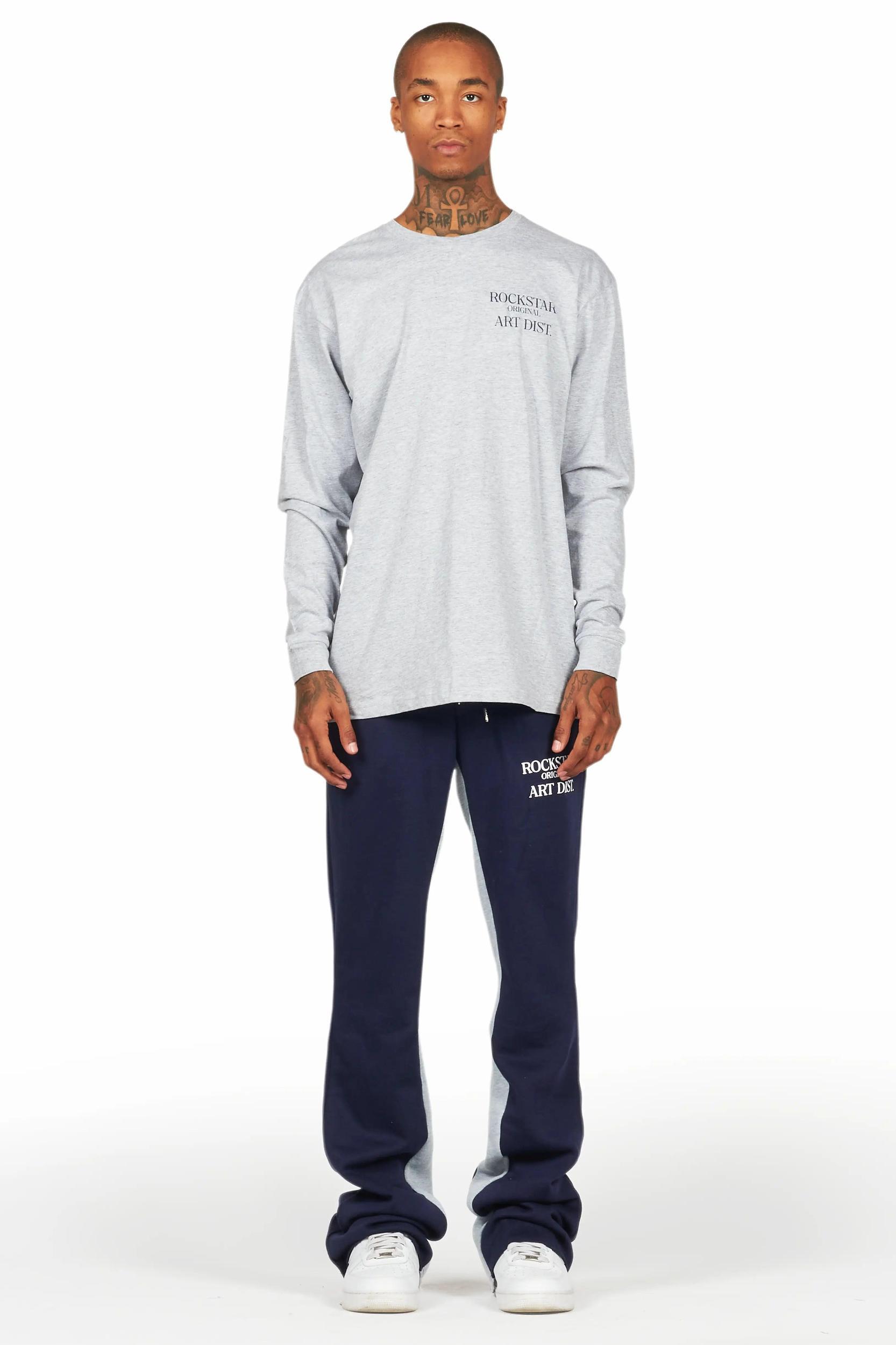 Briggs Heather Grey Long Sleeve T-Shirt/Baggy Pant Set Male Product Image