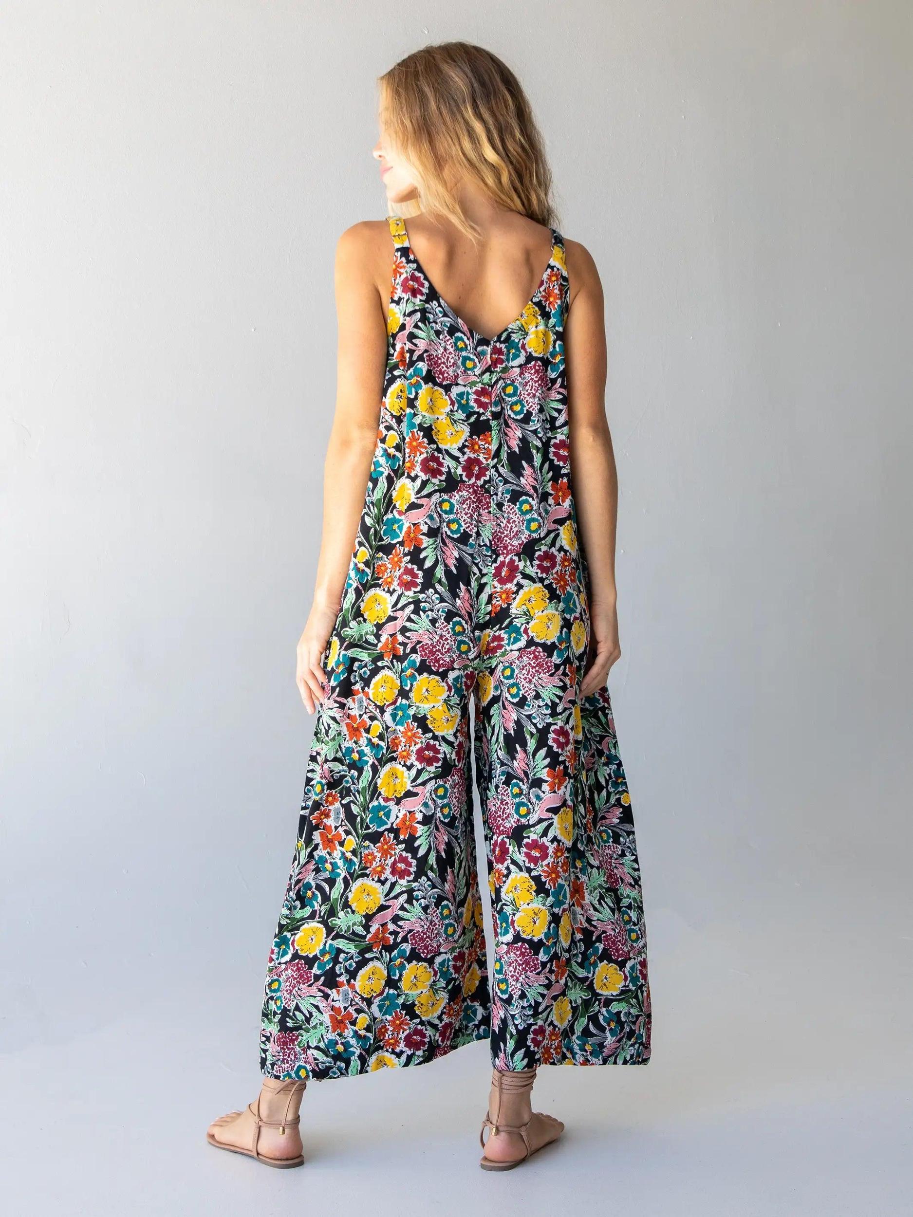 Chelsea Jumpsuit - Black Multi Floral Product Image