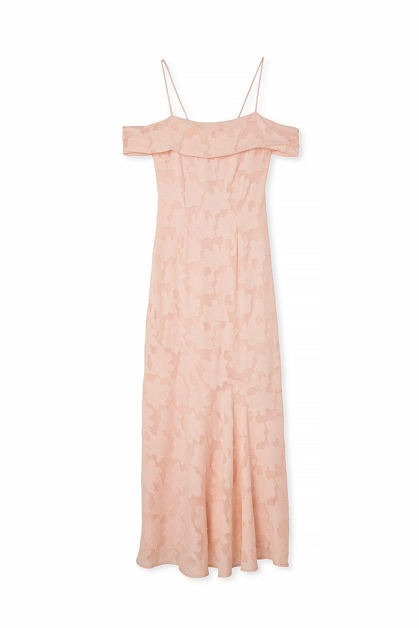 Off Shoulder Jacquard Maxi Dress Product Image
