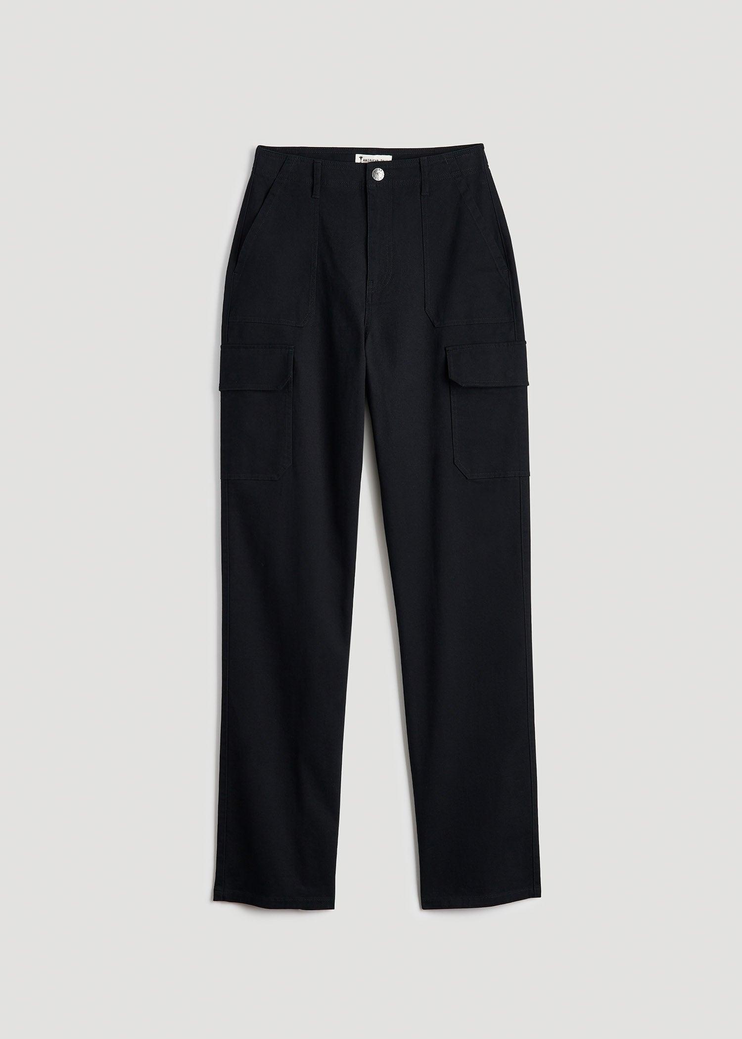 Straight Leg Cargo Chino Pants for Tall Women in Black Female Product Image