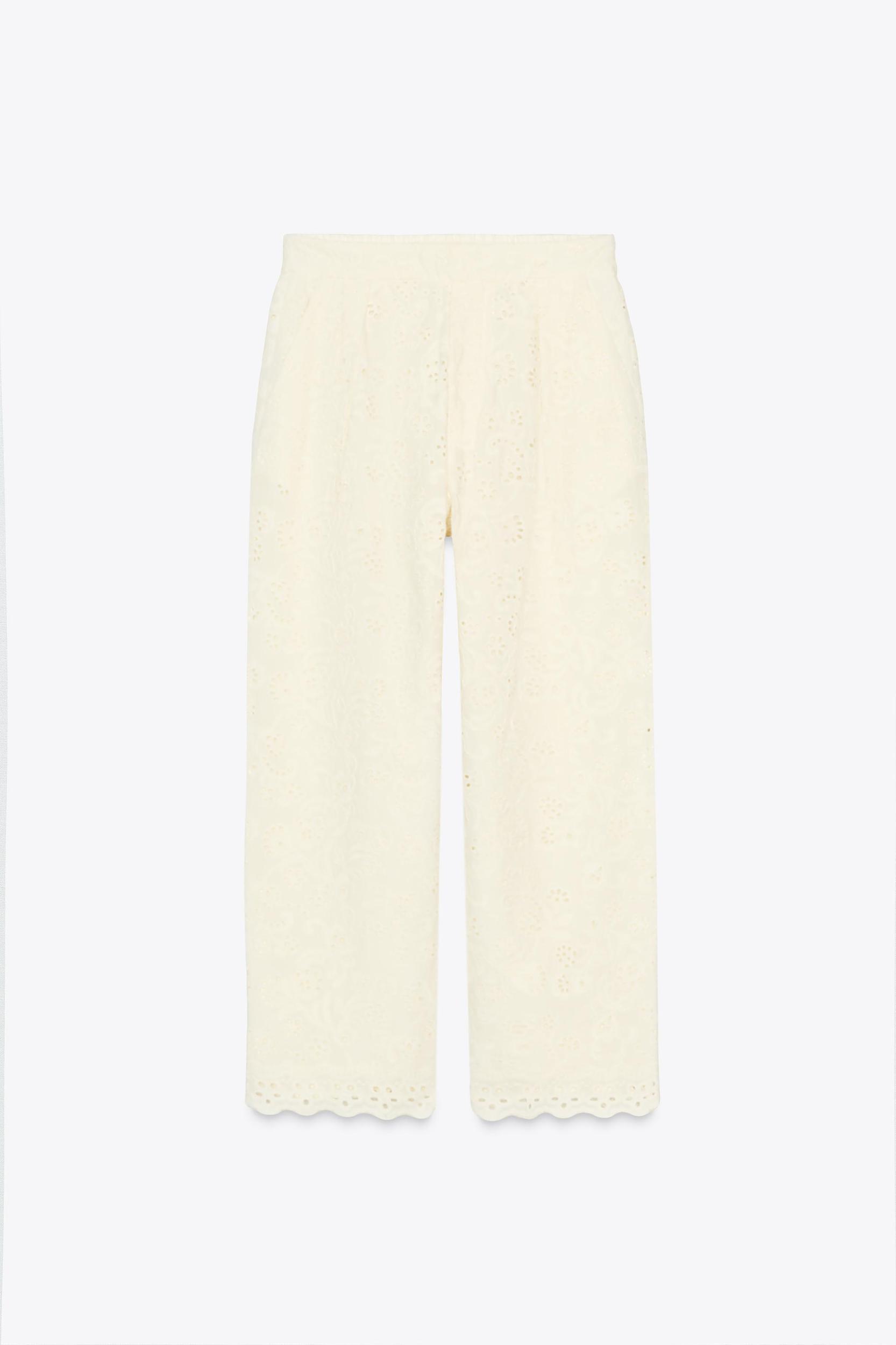 ZW COLLECTION PANTS WITH PERFORATED EMBROIDERY Product Image