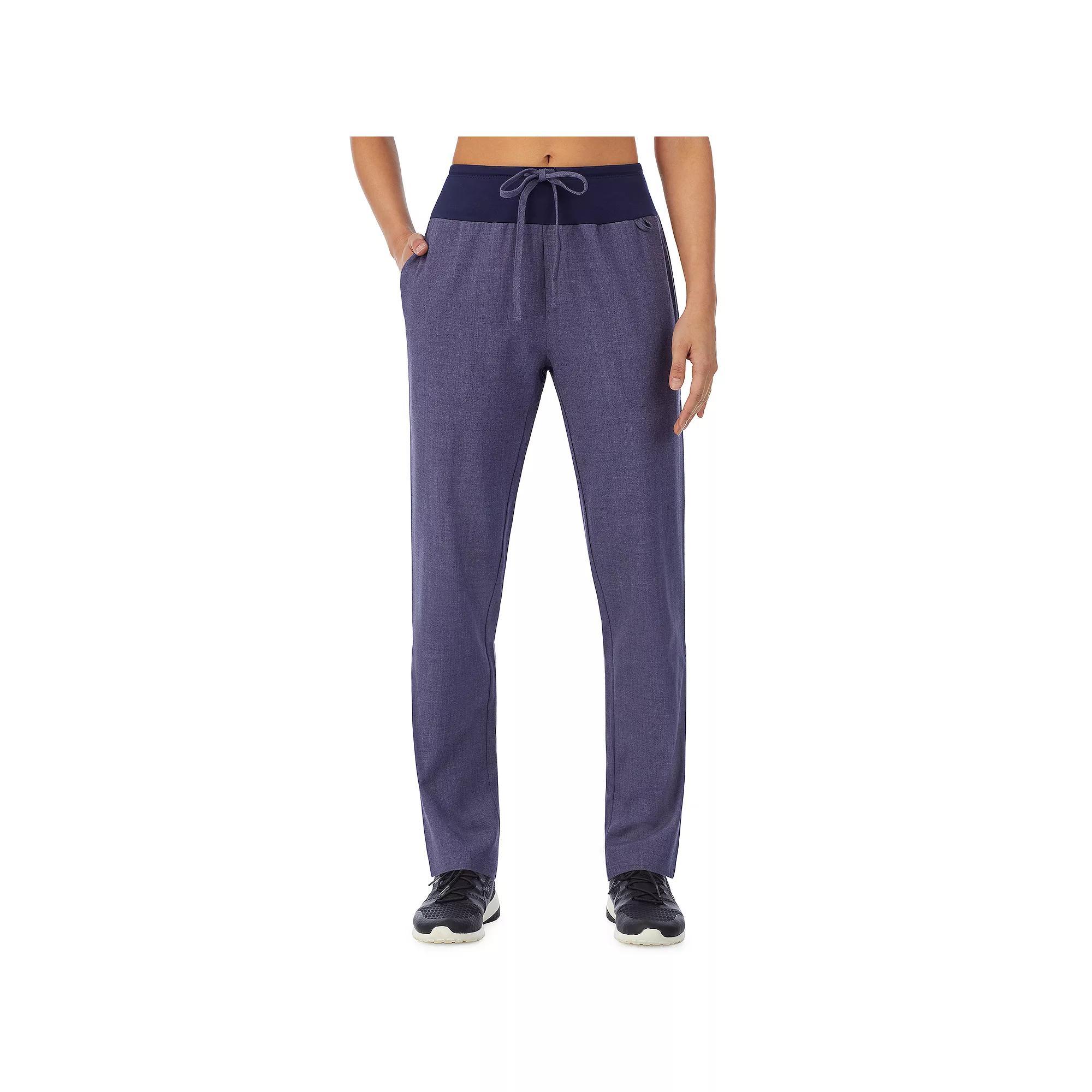 Petite Cuddl Duds Scrubs Classic Pants, Womens Navy Grey Product Image