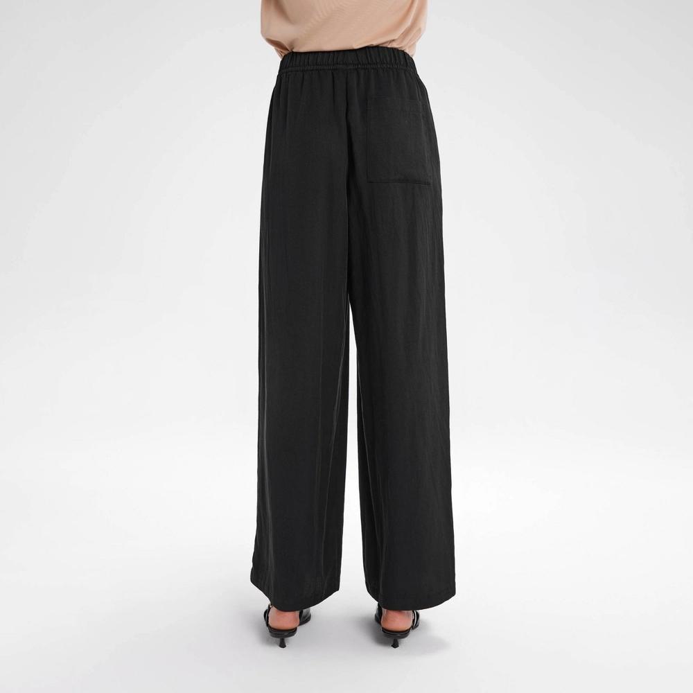 Women's High-Rise Wide Leg Pull-On Pants - A New Day™ Black Product Image
