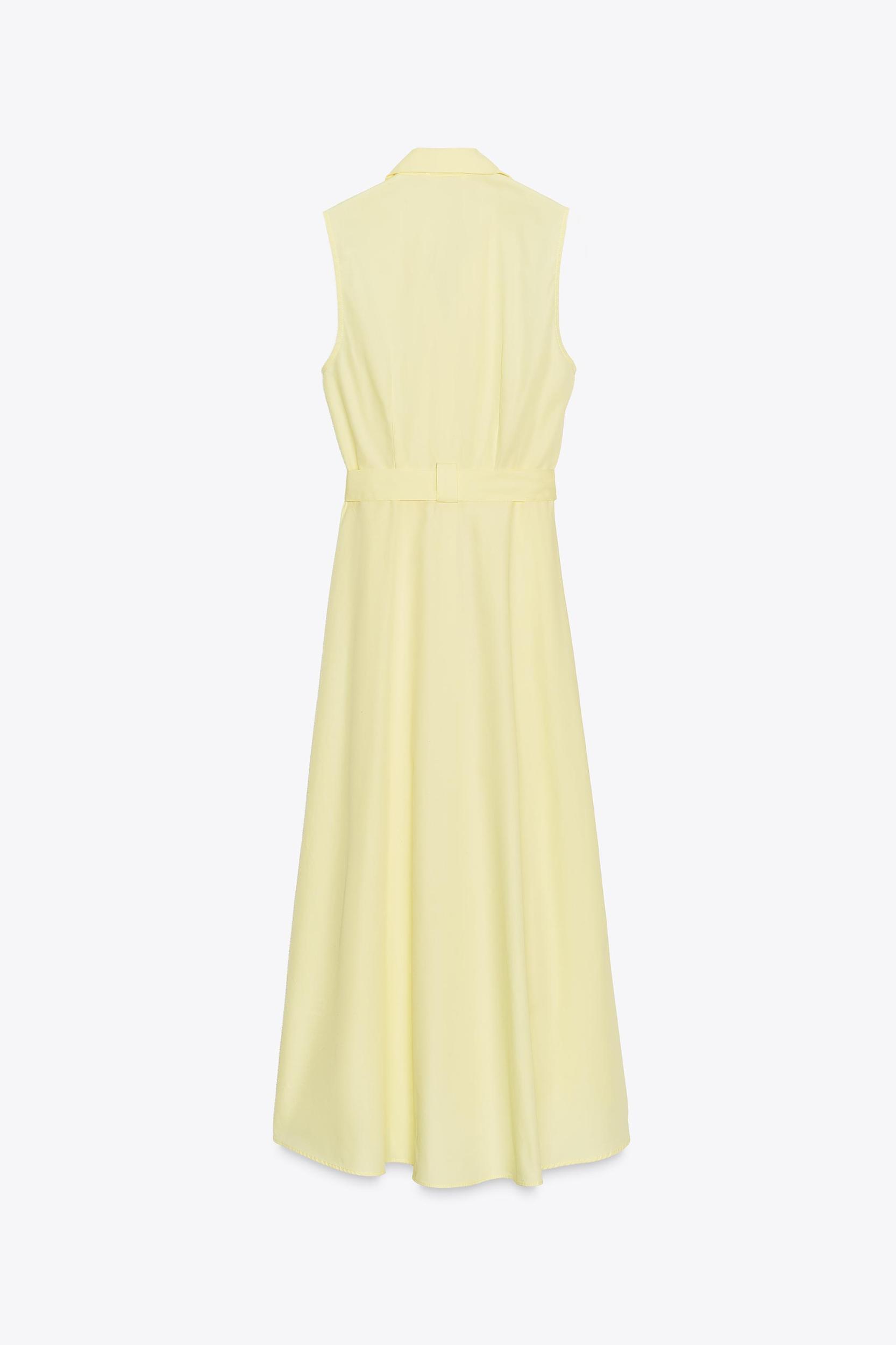 BELTED POPLIN MIDI DRESS Product Image