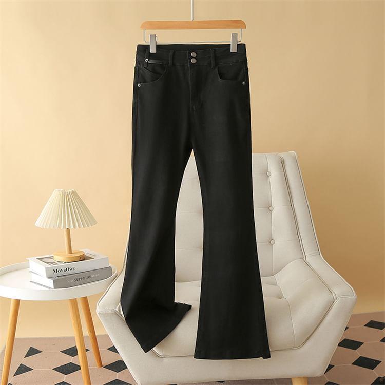 Plus Size High Waist Flared Jeans Product Image