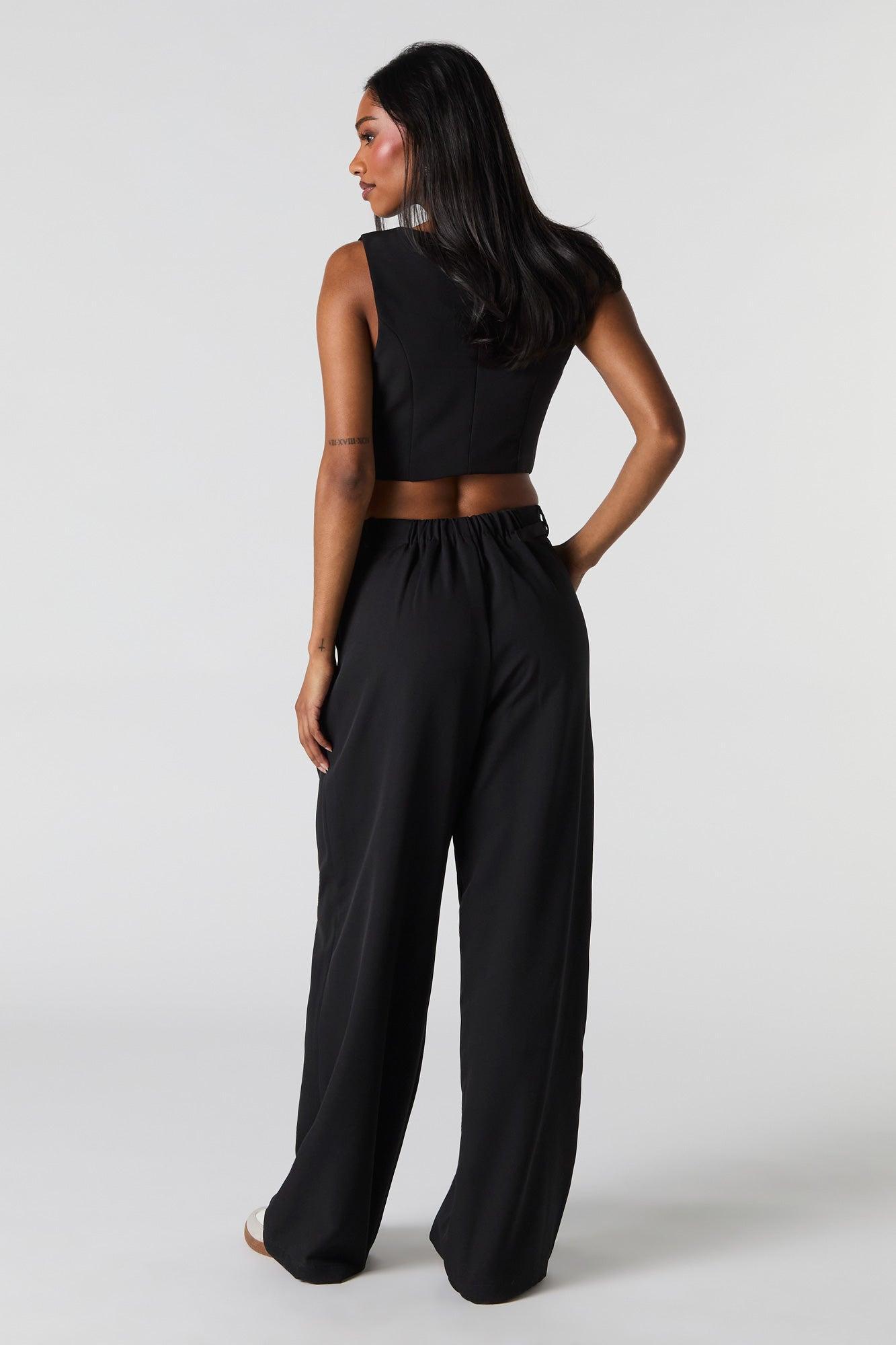 Belted Wide Leg Dress Pant Female Product Image