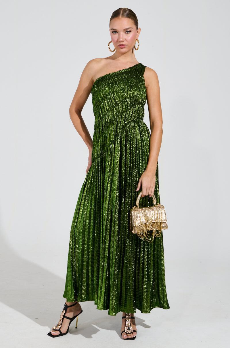 STAY RADIANT METALLIC CHIFFON MAXI DRESS Product Image