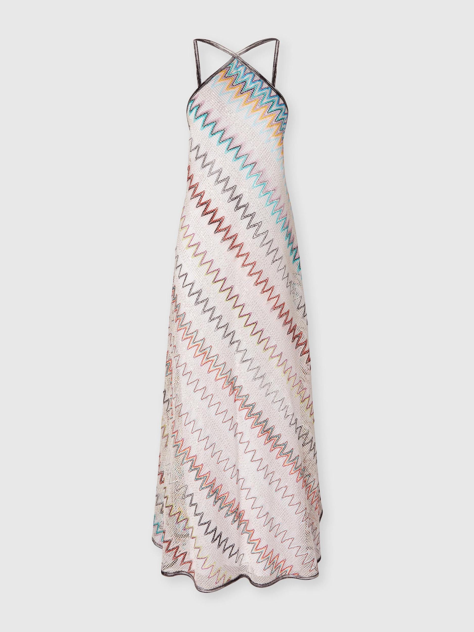 Zig zag mesh cover-up dress with sequins Product Image