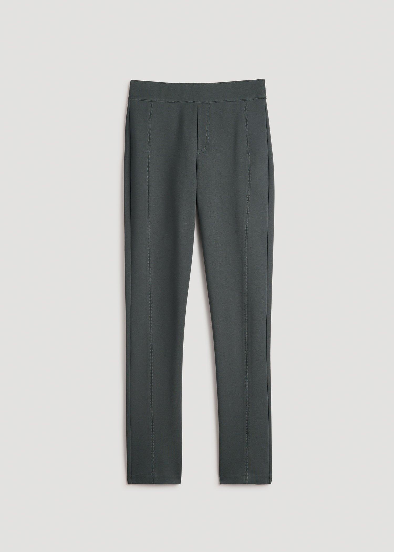 Pull-on Slim Dress Pants for Tall Women in Soft Green Product Image