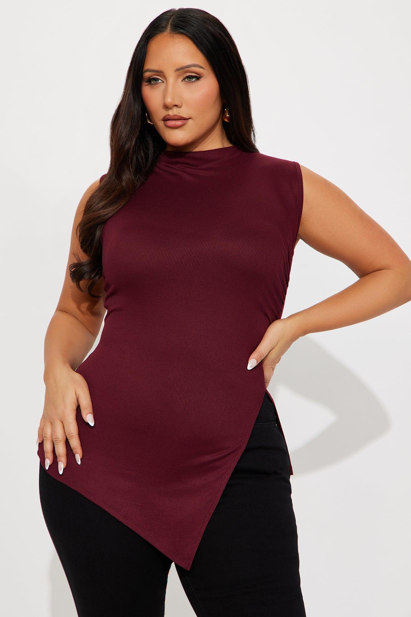 Harmony Sleeveless Top - Burgundy Female Product Image