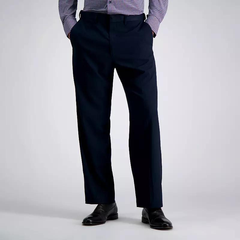 Mens J.M. Haggar Premium Classic-Fit Flat-Front Stretch Suit Pants Blue Herringbone Product Image