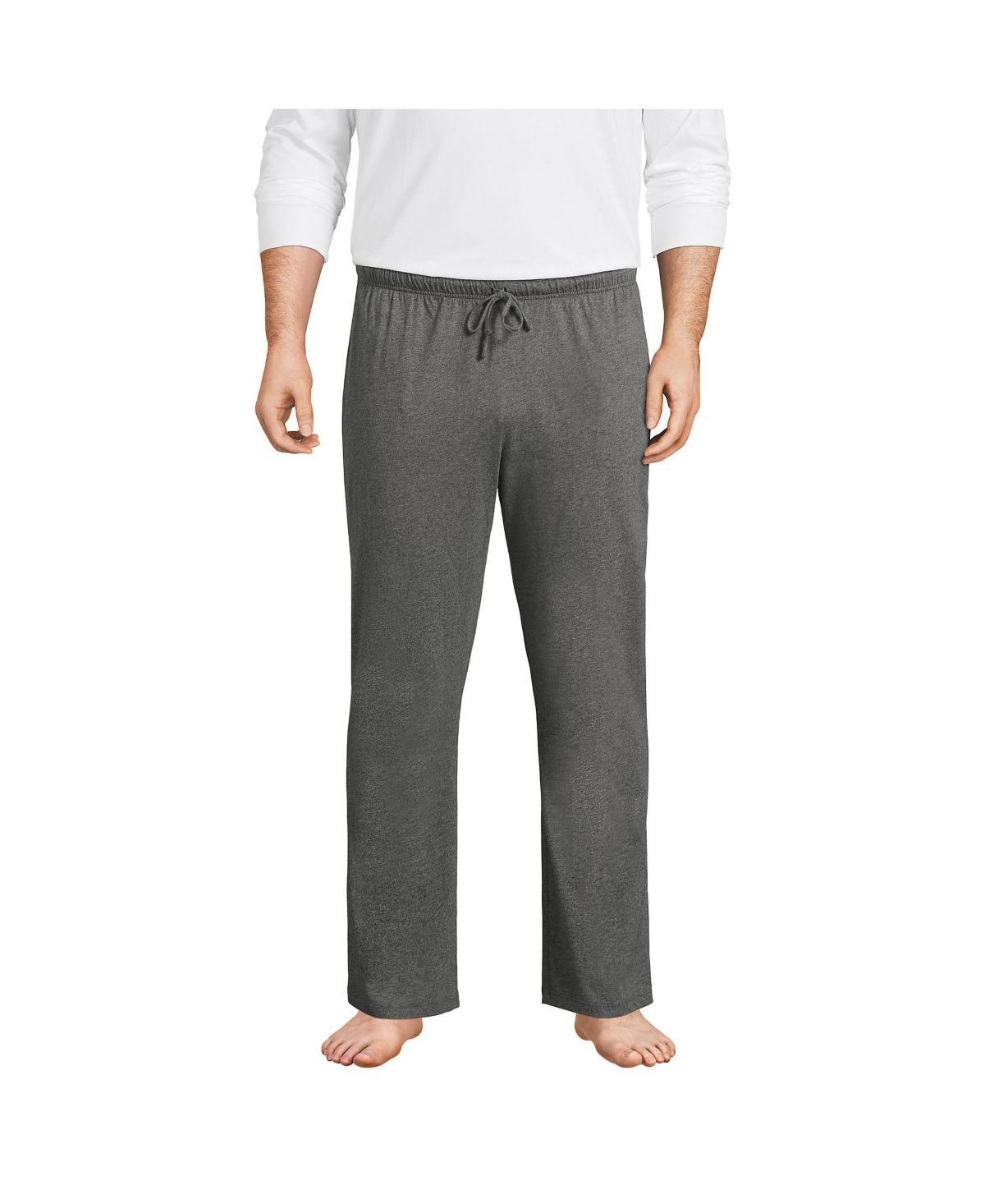 Big & Tall Lands End Knit Jersey Sleep Pants, Mens Grey Heather Product Image