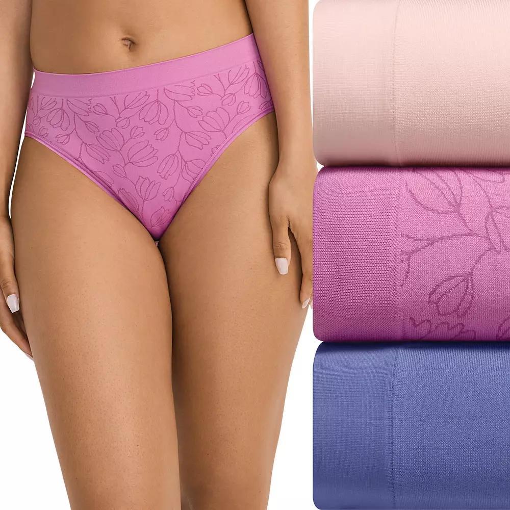 Womens Jockey Seamfree 3-pk. Hi-Cut Panty 4392 Pink Mist Assorted Product Image