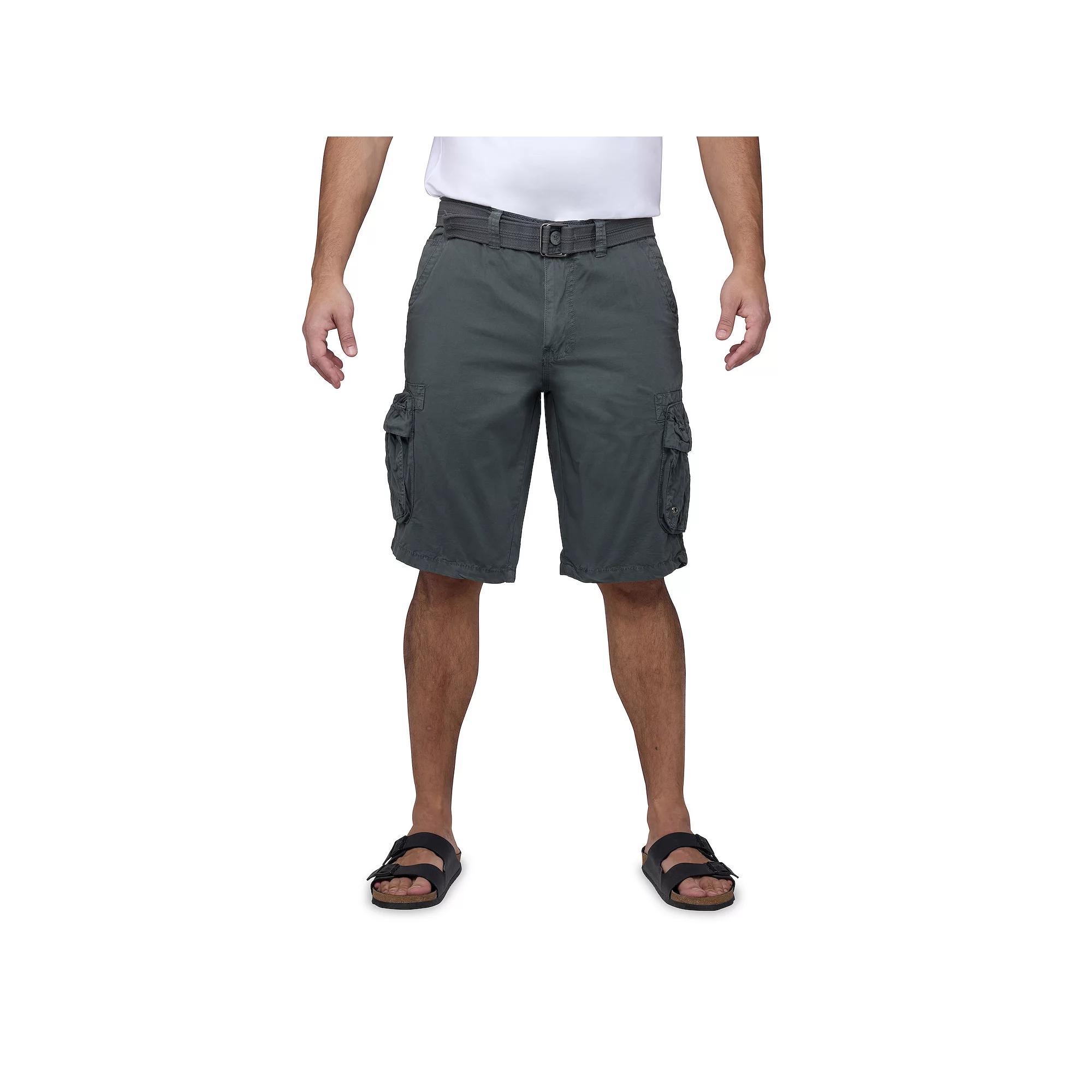 Men's RAW X by Xray Regular-Fit Belted Cargo Shorts, Size: 42, Gray Product Image