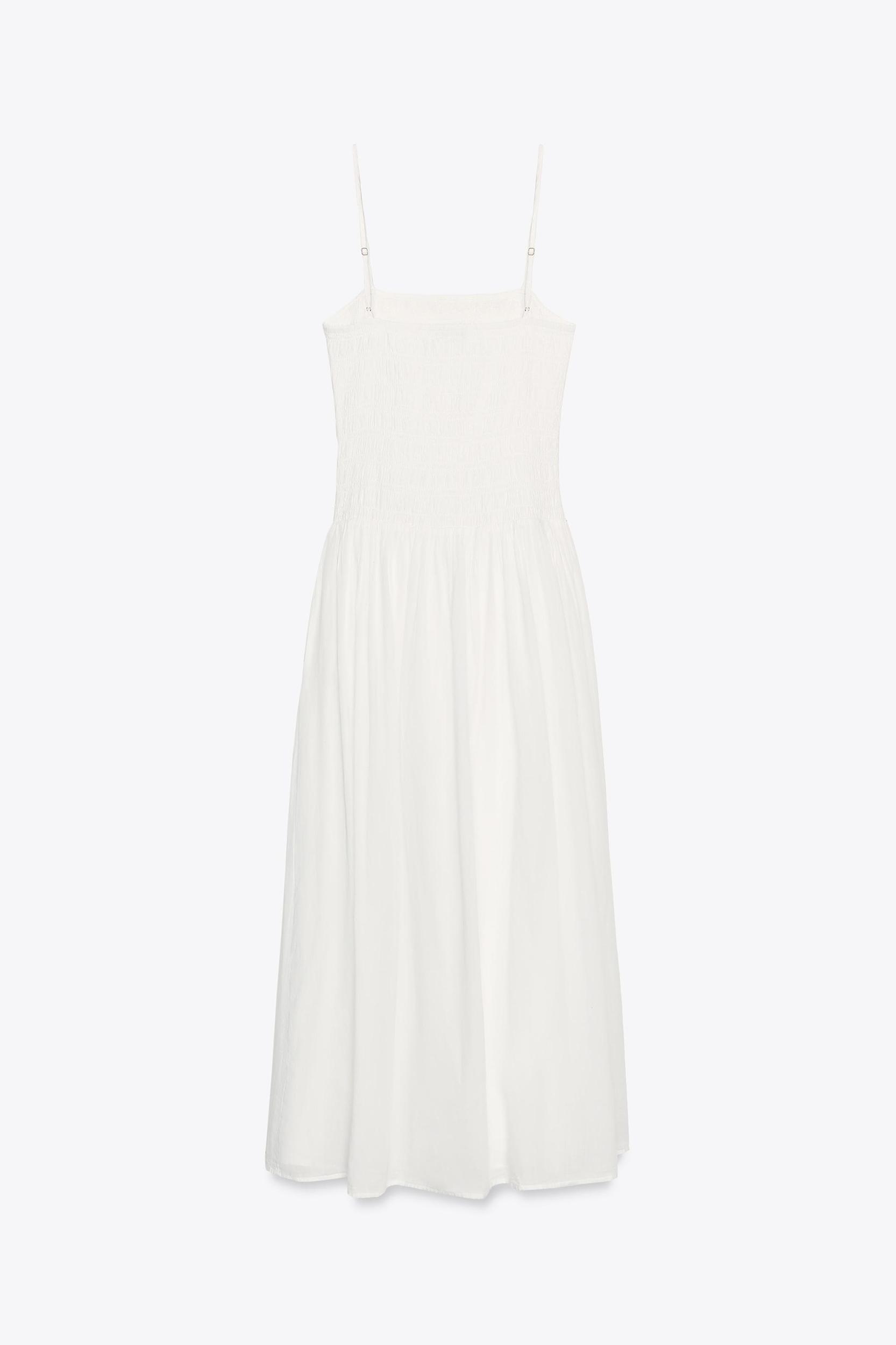EMBROIDERED FLORAL MIDI DRESS Product Image