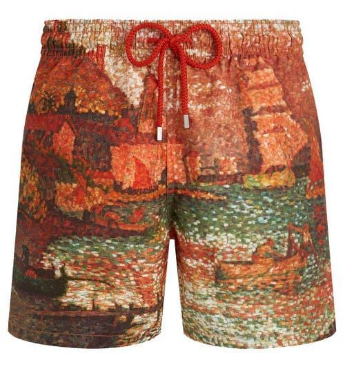 Mens Vilebrequin x Paul Signac Sortie Port Swim Trunks Product Image
