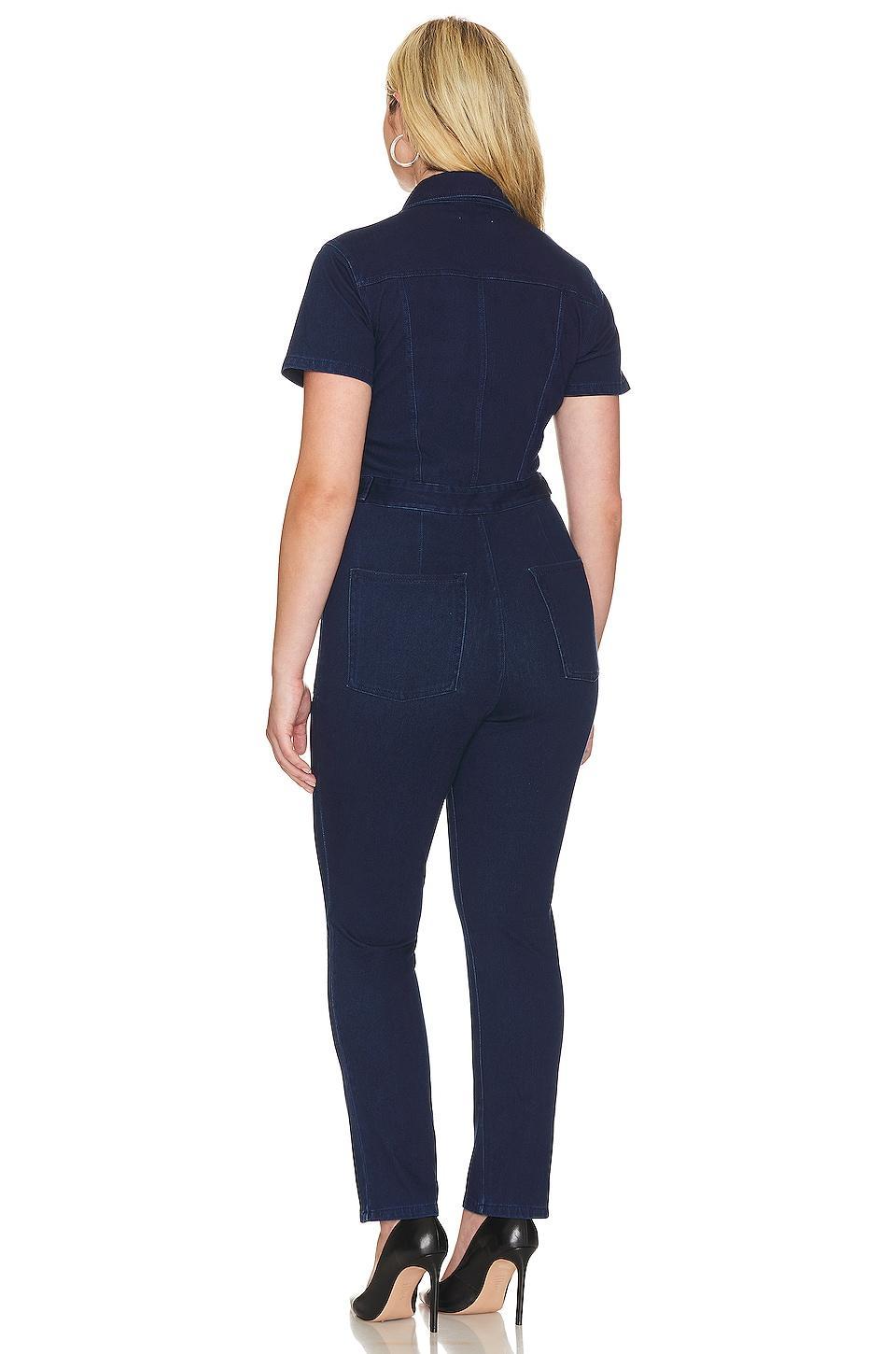 Womens Fit For Success Palazzo Denim Jumpsuit | | Good American by Khlo Kardashian Product Image