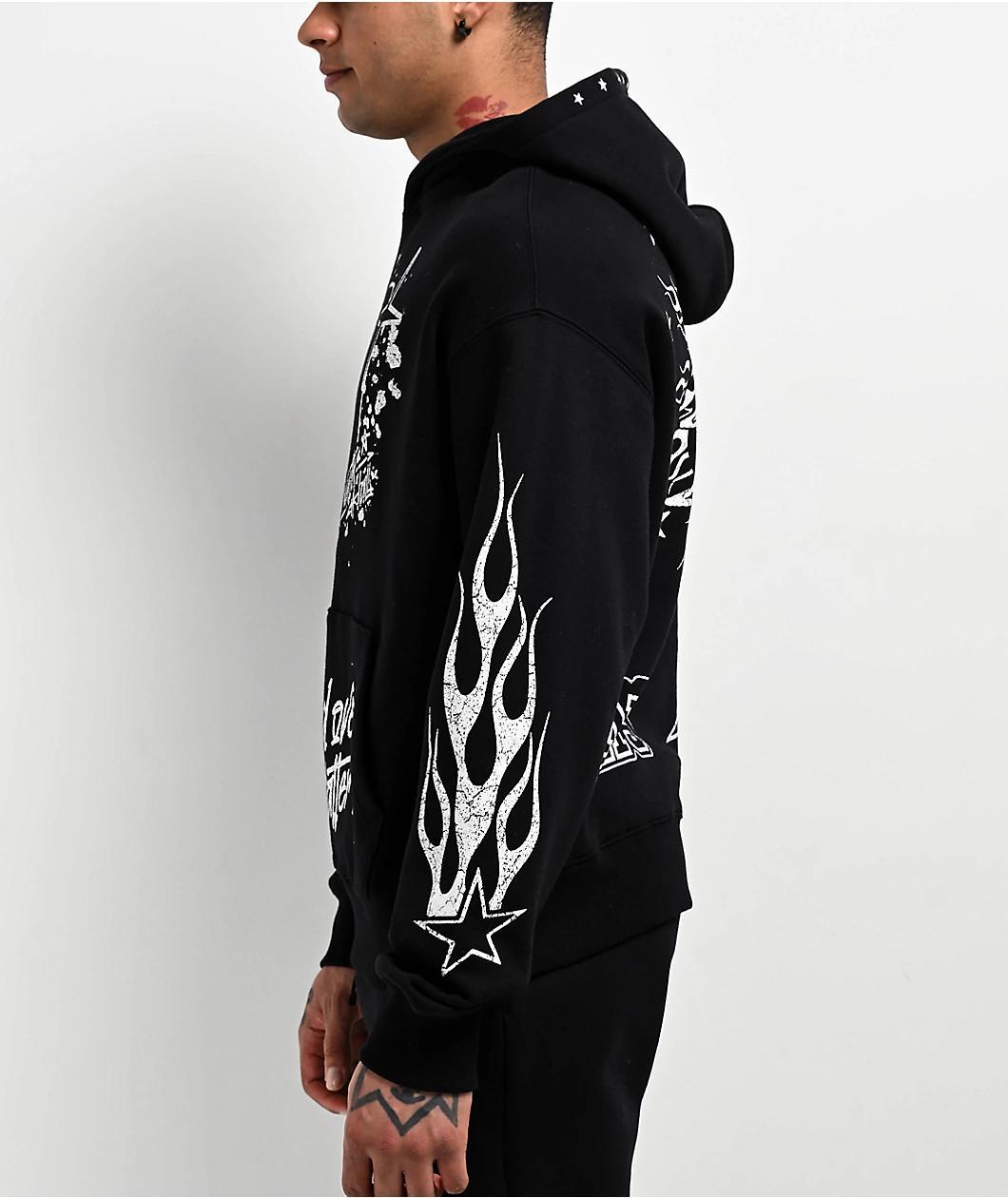 Ninth Hall Flame Black Boxy Hoodie Product Image