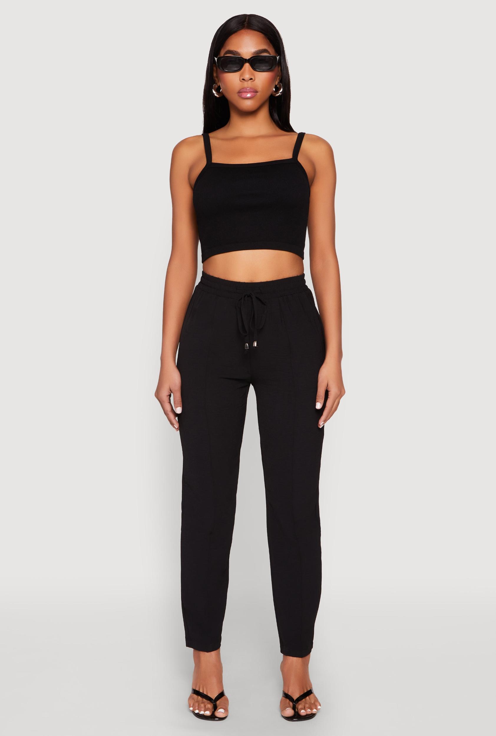Womens Airy Drawstring Waist Pintuck Pants Product Image