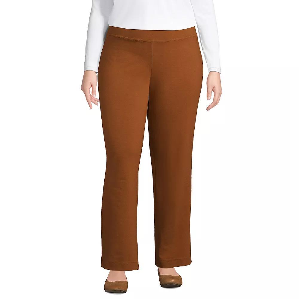Plus Size Lands' End Starfish Pull-On Straight-Leg Pants, Women's, Size: 1XL, Dark Caramel Product Image
