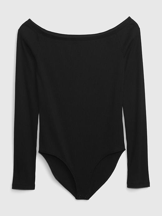 Off-Shoulder Rib Bodysuit Product Image