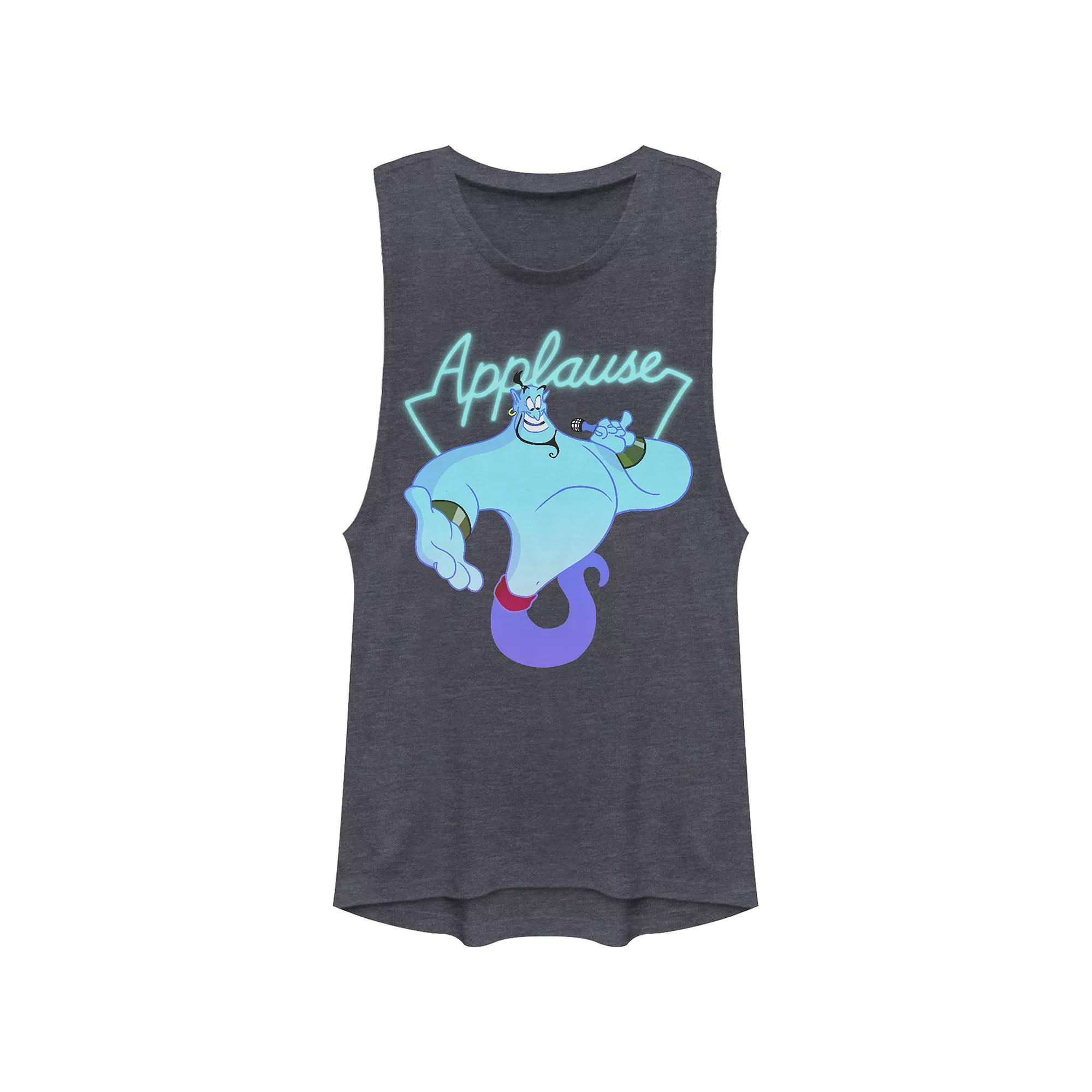 Disney's Aladdin Juniors' Genie Applause Sign Festival Muscle Tank, Women's, Size: XXL, Denim Grey Product Image