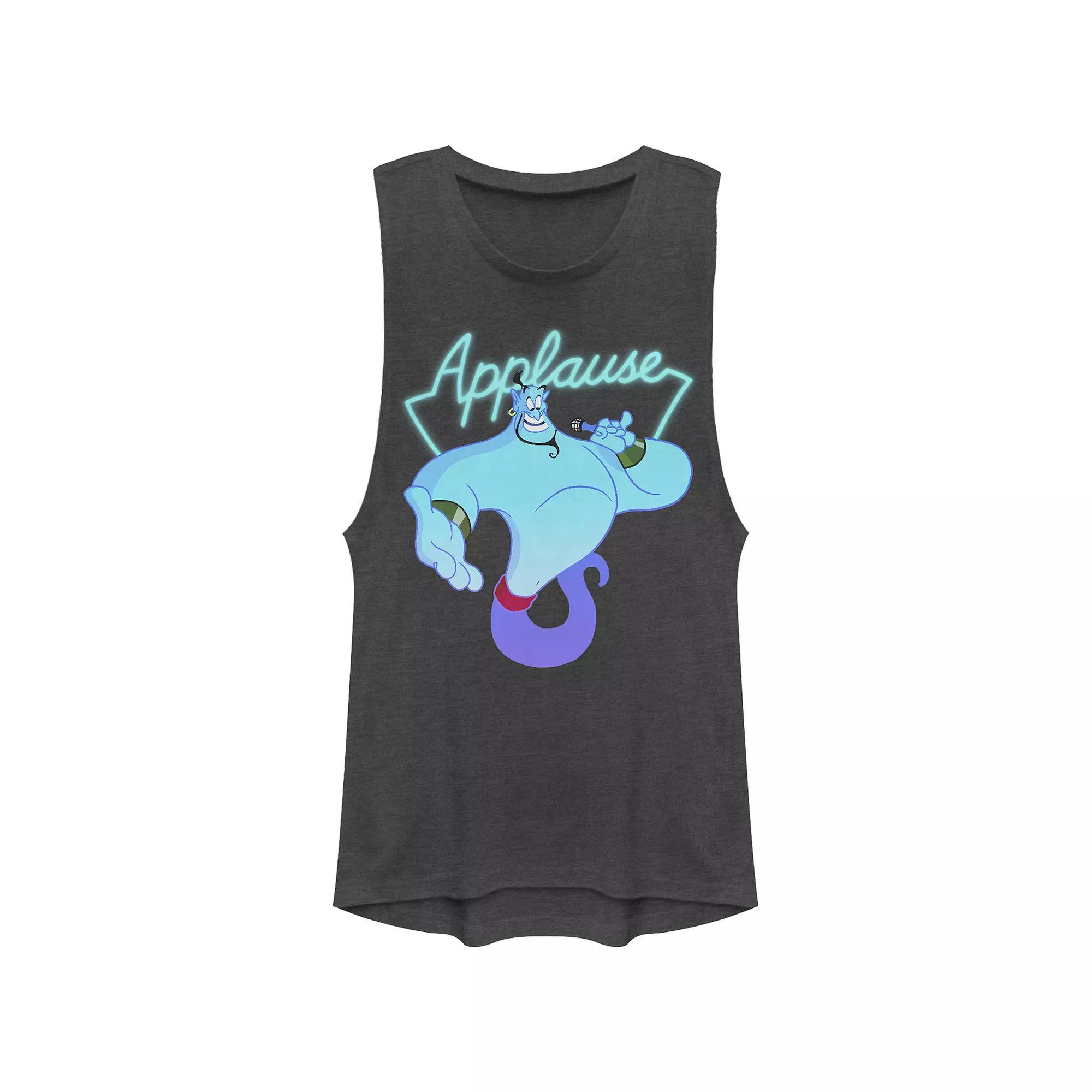Disney's Aladdin Juniors' Genie Applause Sign Festival Muscle Tank, Women's, Size: XXL, Denim Grey Product Image