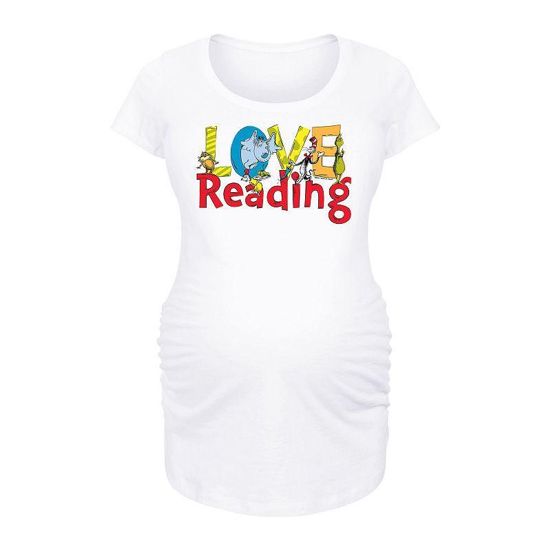 Maternity Dr. Seuss Love Reading Graphic Tee, Womens Grey Gray Product Image