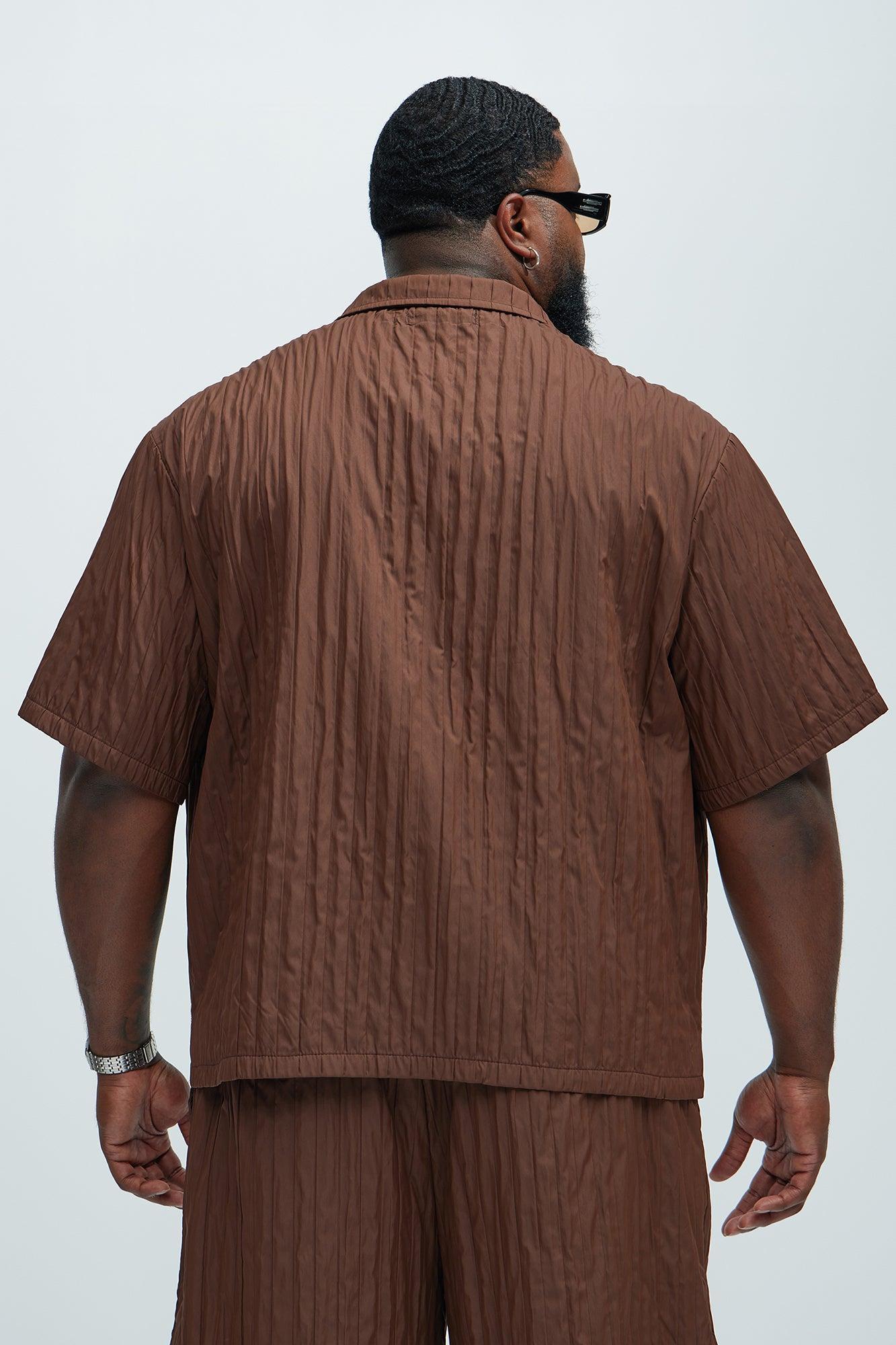Cavour Crinkled Shirt - Brown Product Image
