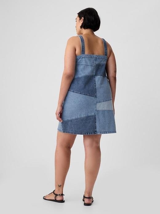 Patchwork Denim Mini Dress Product Image