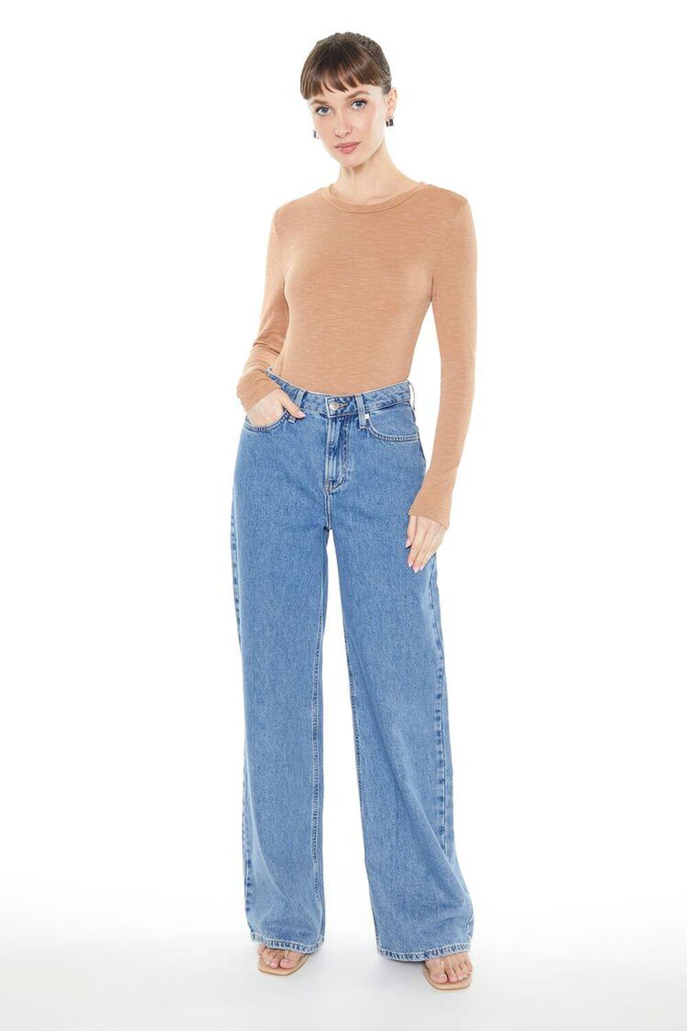 Ribbed Long-Sleeve Bodysuit | Forever 21 Product Image