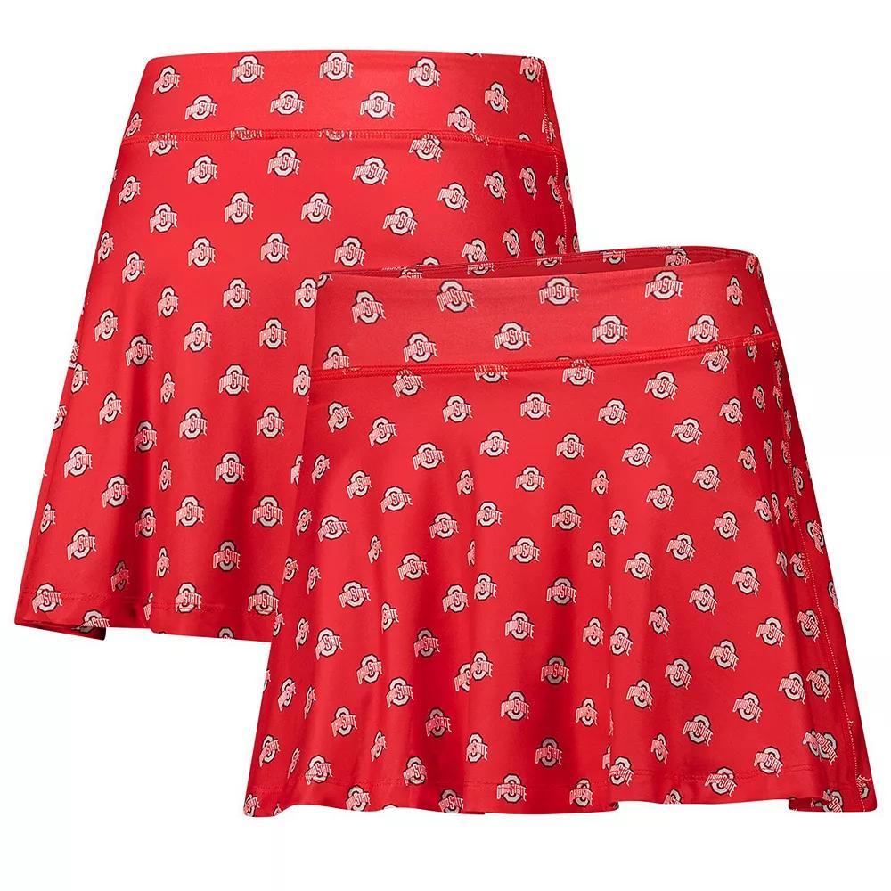 Women's ZooZatz Scarlet Ohio State Buckeyes Allover Print Flowy Skort, Size: XL, Red Product Image