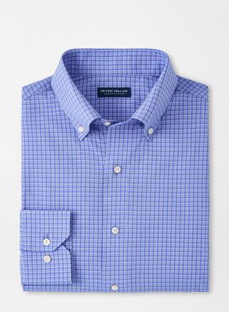 Peter Millar Mens Cheviot Performance Poplin Sport Shirt | Color: Elixir | Size: XL Product Image