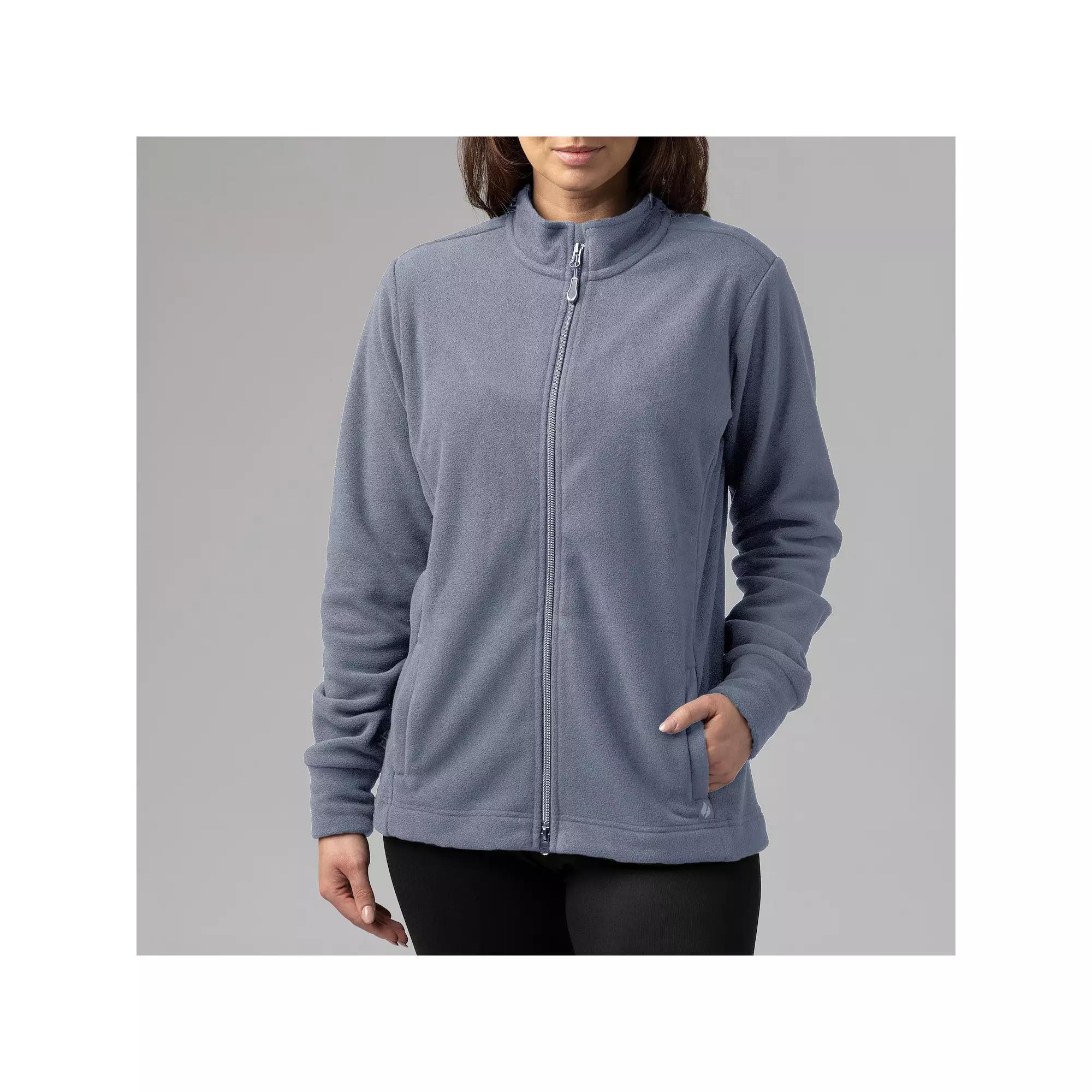 Women's Heat Holders Jasmine Original Super Brushed Fleece Double Zipper Jacket, Size: Medium, Dusty Blue Product Image