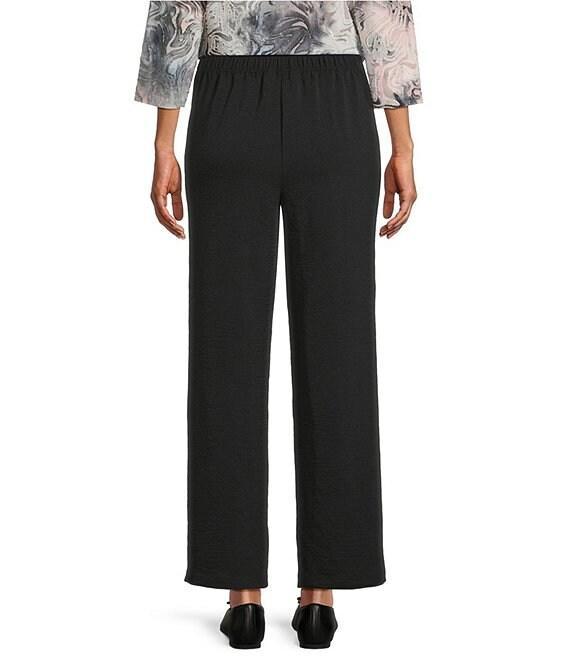 Allison Daley Petite Black Pull-On Straight Leg Soft Pants Product Image
