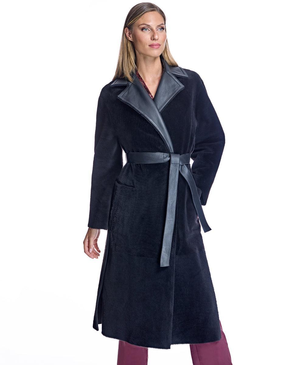Belted Shearling Lamb Coat Product Image