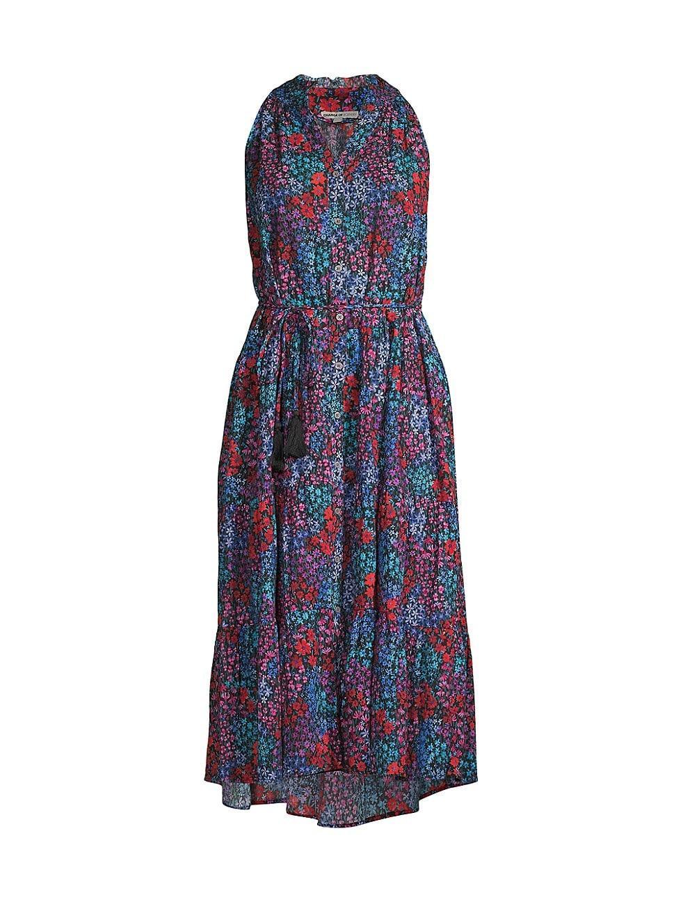 Womens Tracy Floral Cotton Midi-Dress Product Image