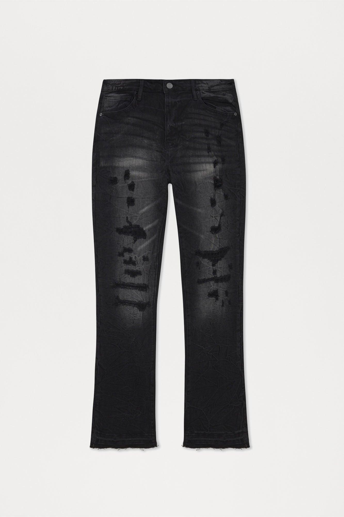 Undercover Slim Stacked Flare Jeans - Black Wash Product Image