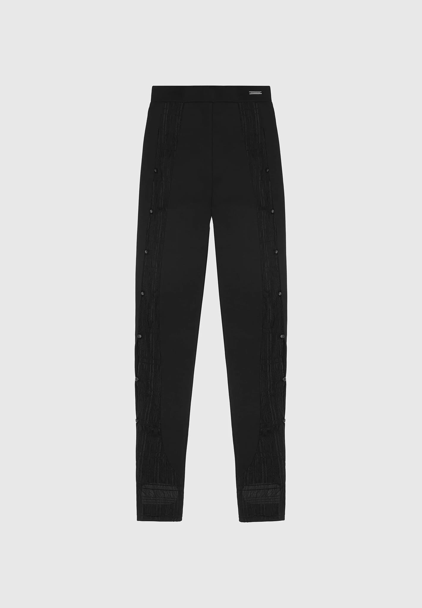 Bandage & Mesh Cut Out Leggings - Black Female Product Image