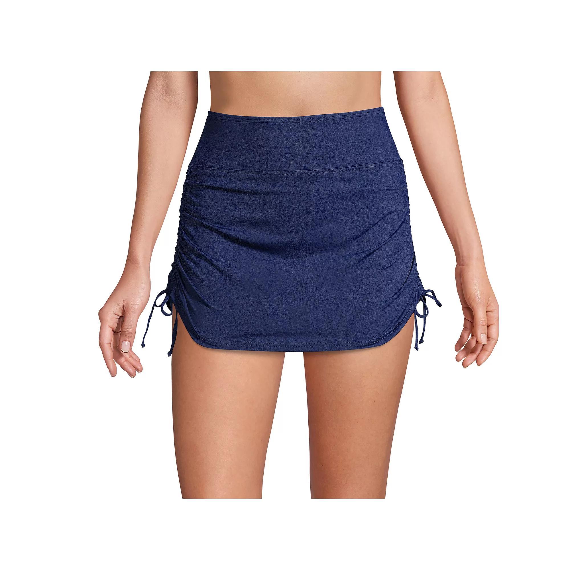Women's Lands' End Tummy Control UPF 50 Ruched-Side Swim Skirt, Size: 4, Island Green Product Image