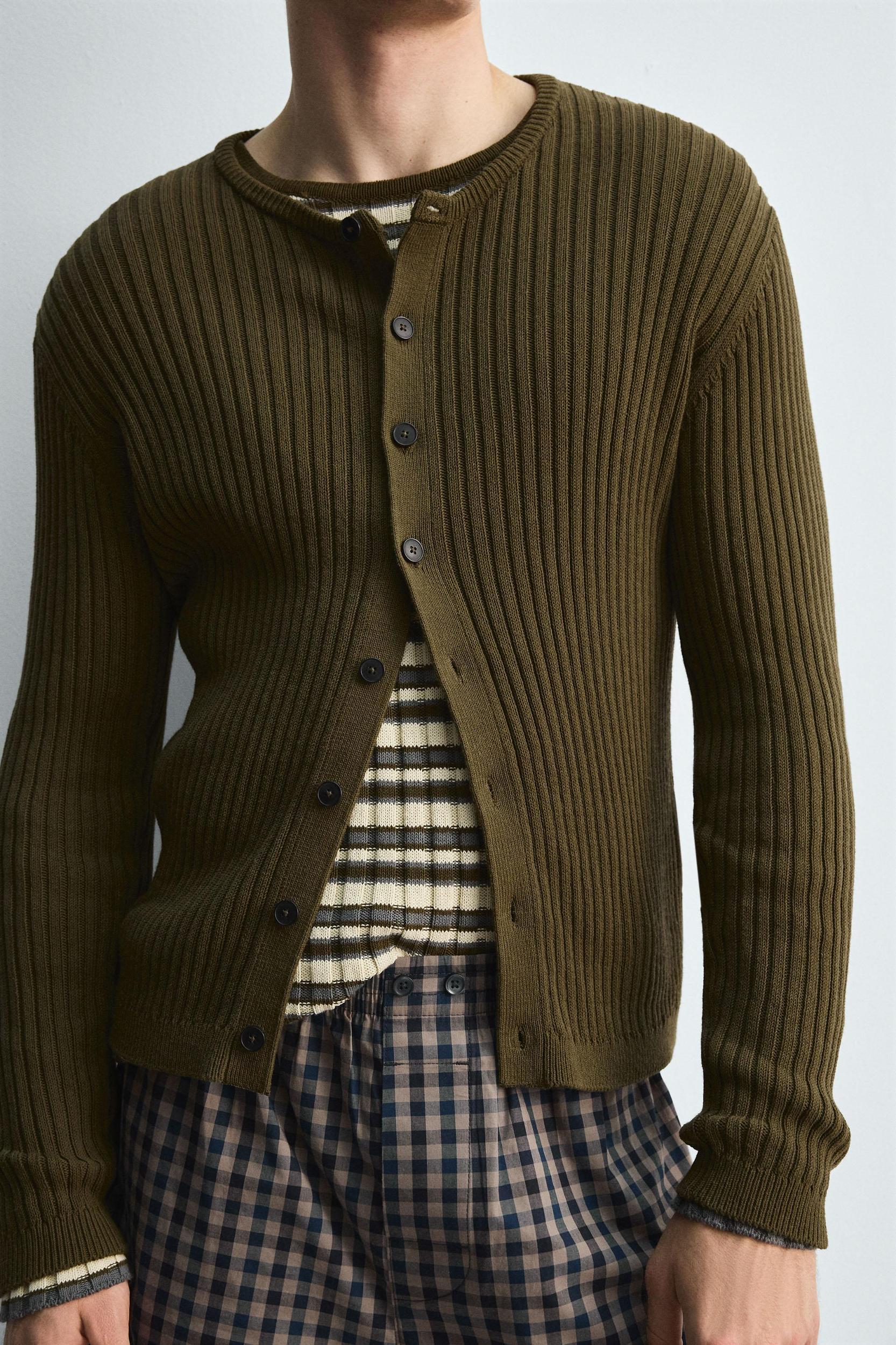 RIB KNIT CARDIGAN Product Image