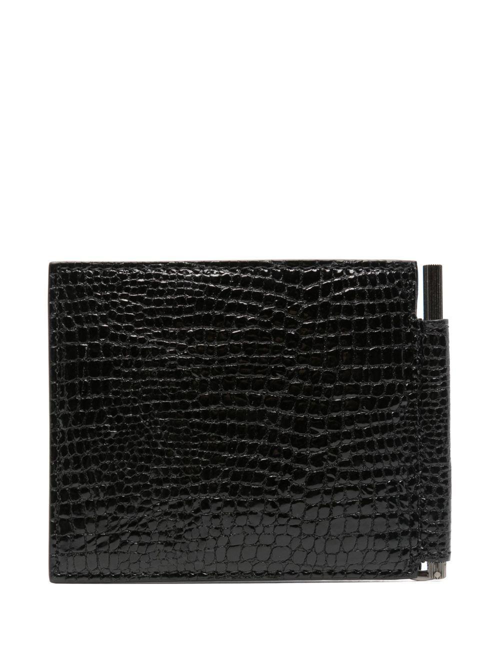 TOM FORD Lizard Skin-effect Leather Wallet In Black Product Image