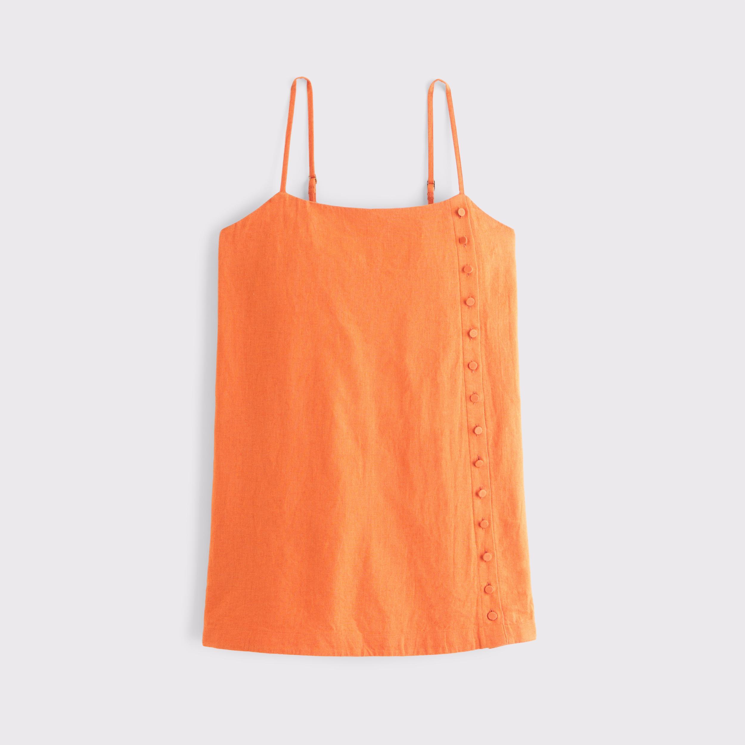 Linen-Blend Button Skort Product Image