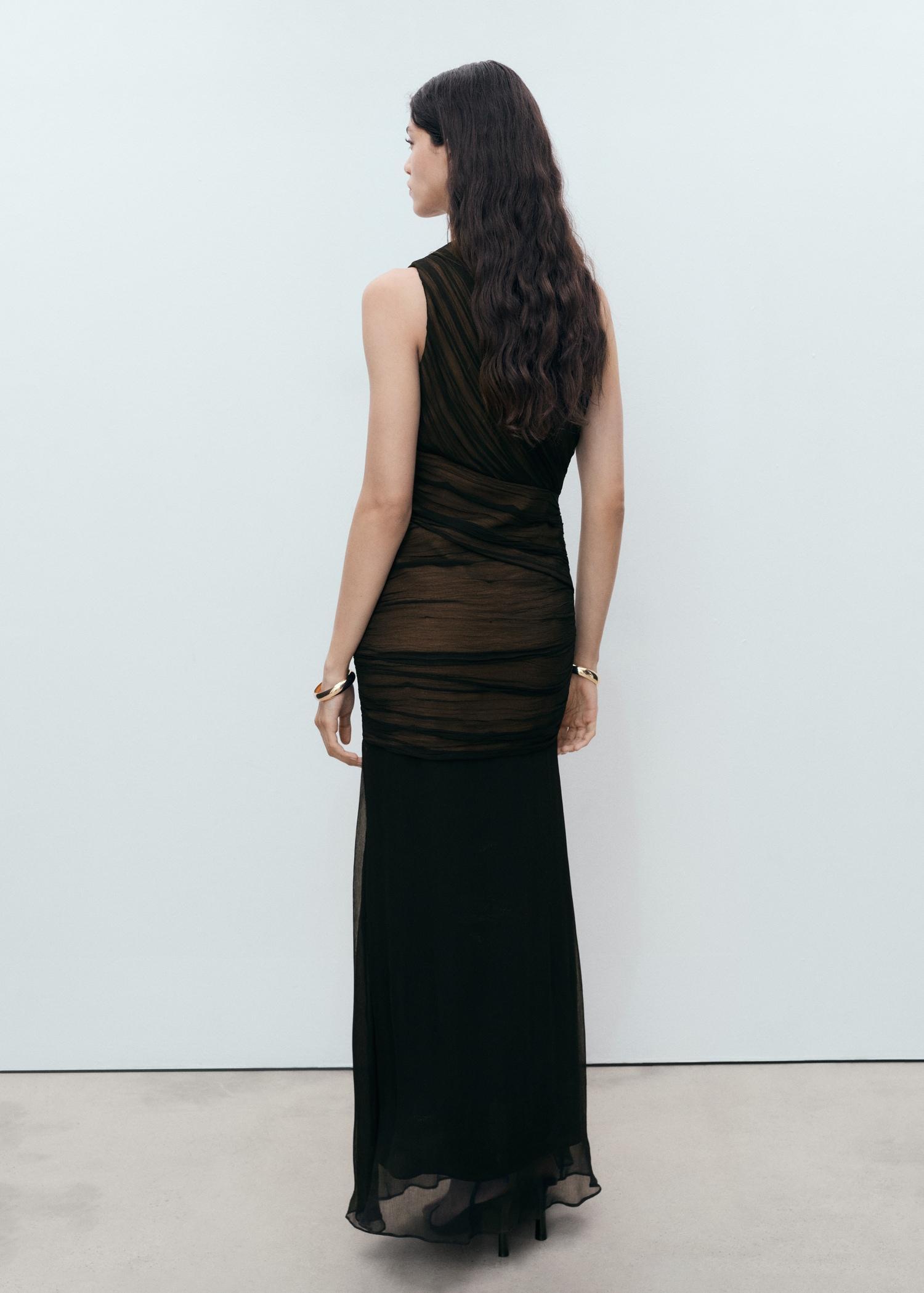 Contrasting textured dress - Women | MANGO USA Product Image