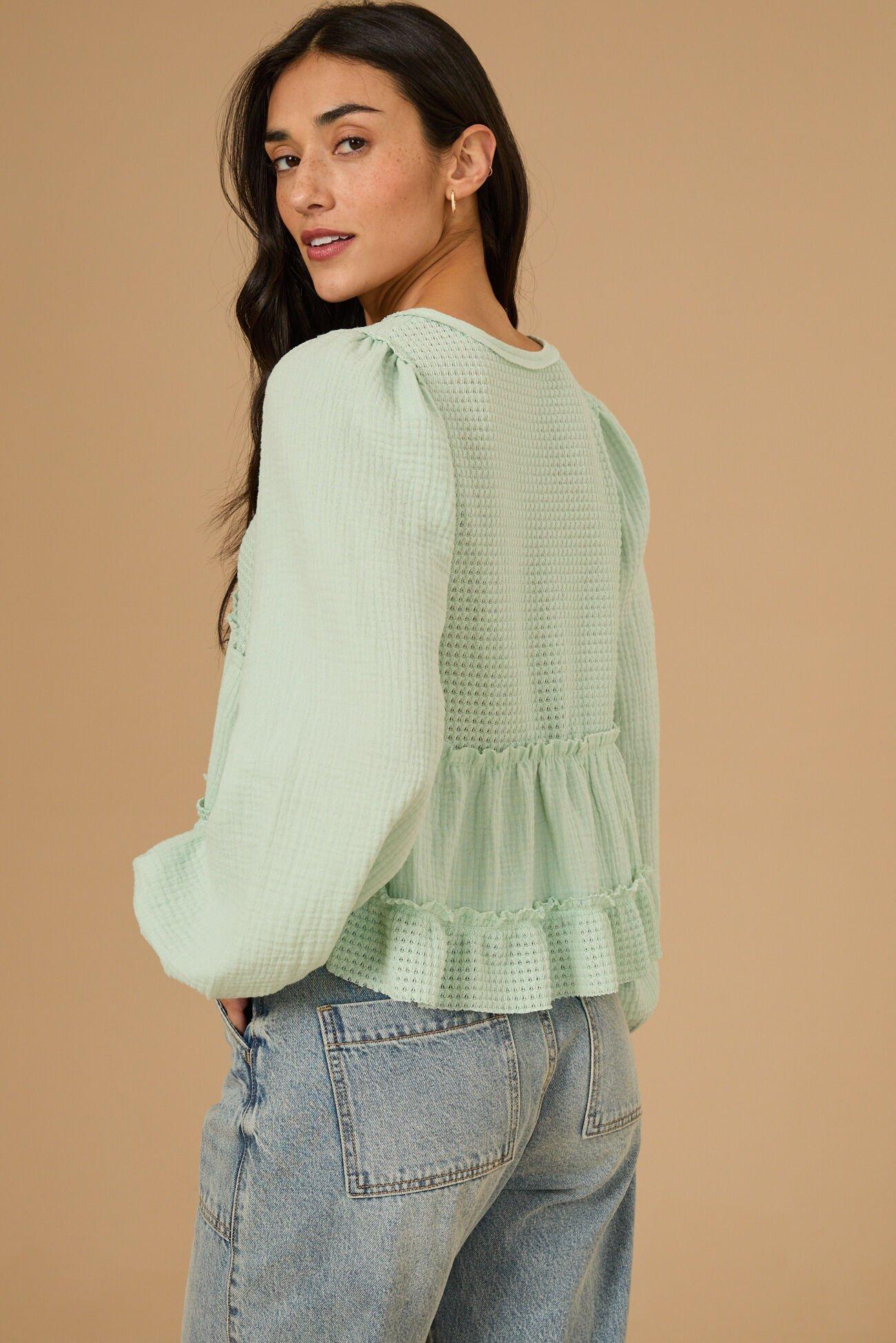 Catarina Long Sleeve Babydoll Top Product Image