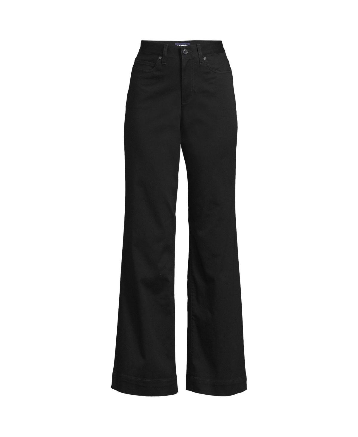 Women's Lands End High-Rise Wide Leg Chino Pants, Size: 14, White Product Image