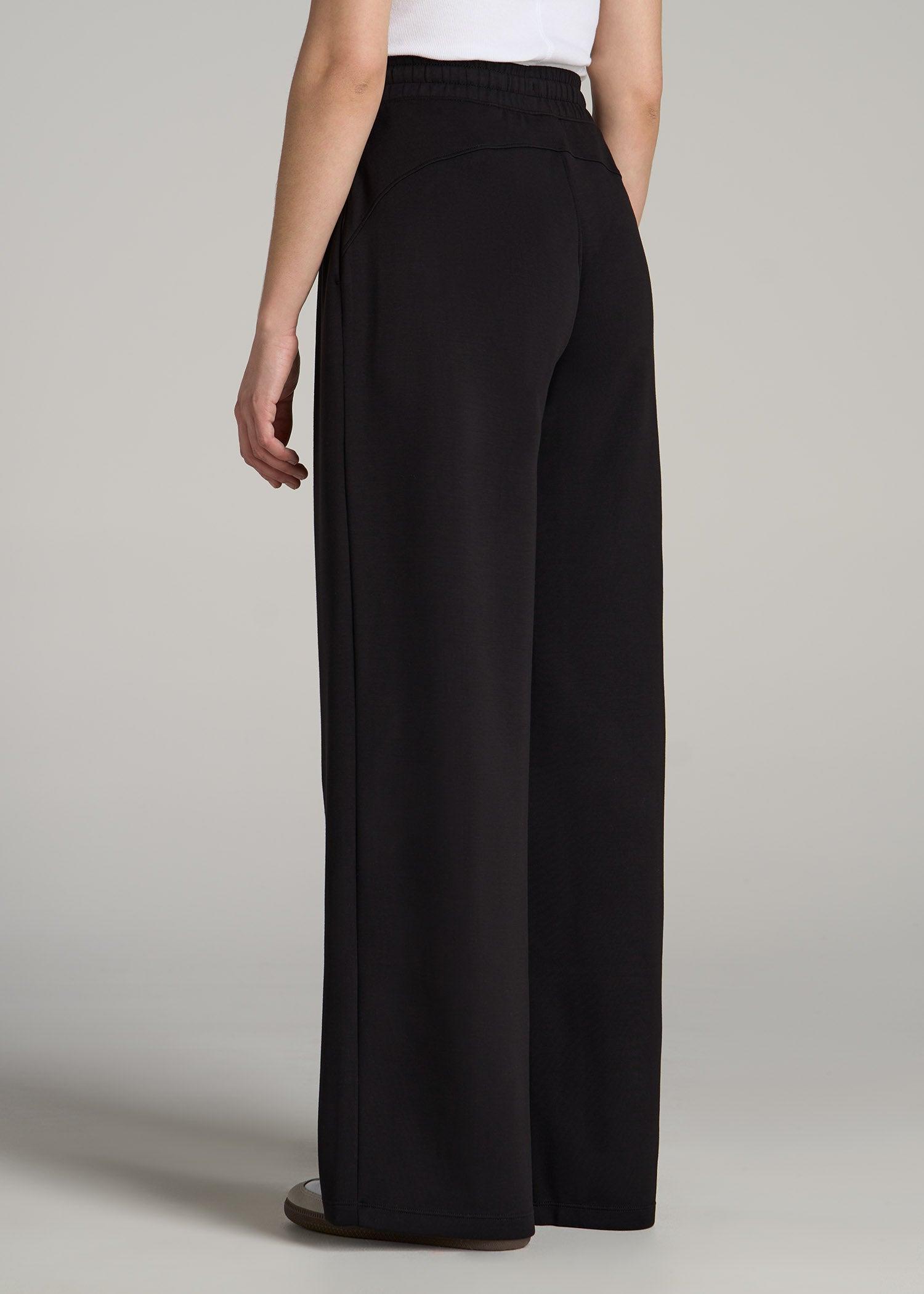 Pull-On Tie Waist Wide Leg Pants for Tall Women in Navy Product Image