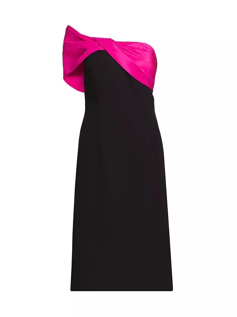 Womens Asymmetric Taffeta Off-The-Shoulder Midi-Dress Product Image